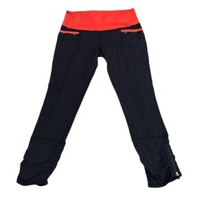 Lululemon Cropped Leggings , Orange/Blk